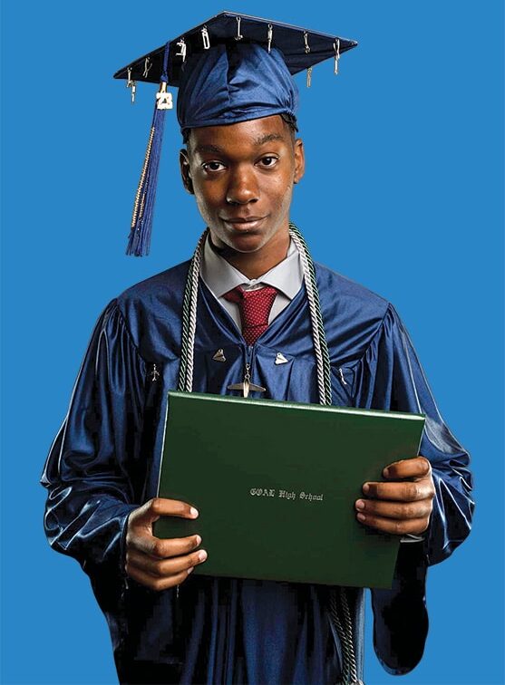 Portrait of Graduate holding a diploma