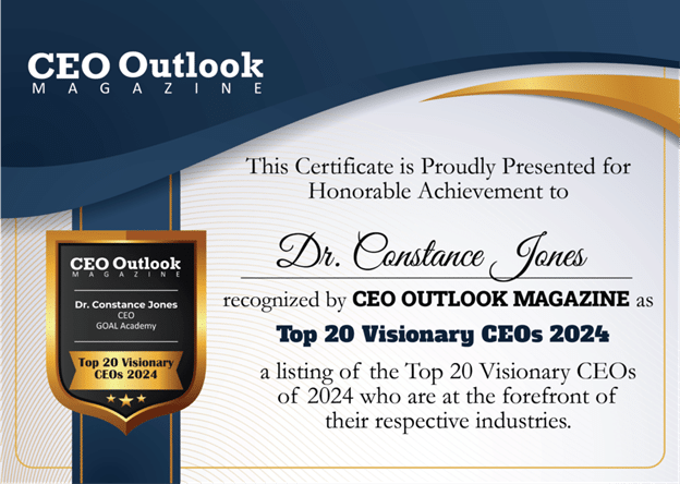 Award - CEO Outlook top 20 Visionary Leaders nationwide 2024